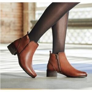 Pikolinos Malaga Heeled Ankle Boots Topo Cuero Leather Size 7.5/8 US 38 EU NIB